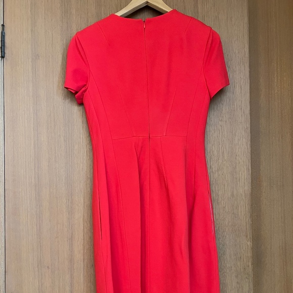 Red Diane von Furstenberg Agatha Knit Suiting Dress - Picture 2 of 7